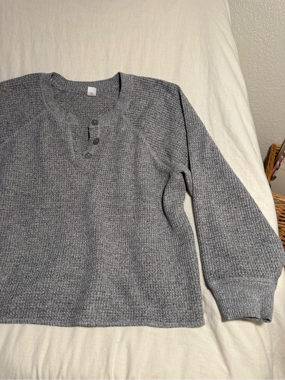 Henley Long Sleeve Top with Buttons